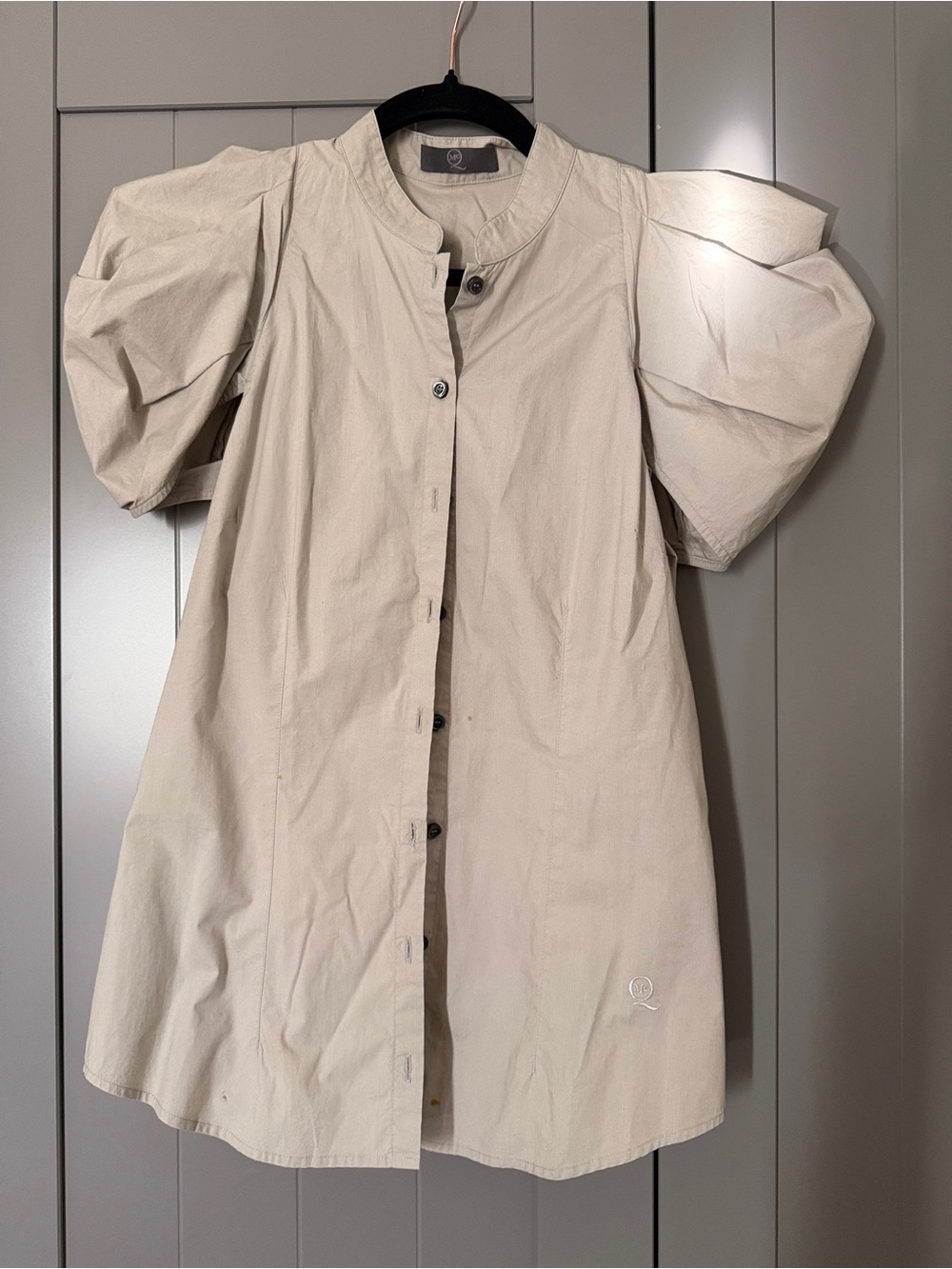 Alexander McQueen Cream Puff-Sleeve Button-Front Shirt